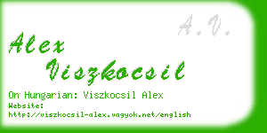 alex viszkocsil business card